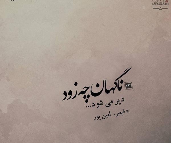 عکس نوشته گاهی چه زود دیر میشود