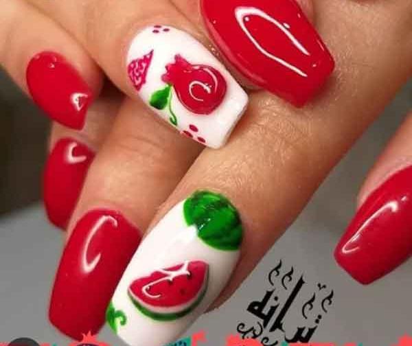 عکس طراحی ناخن انار