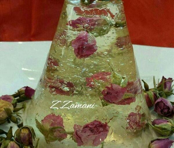 عکس ژله با گل طبیعی