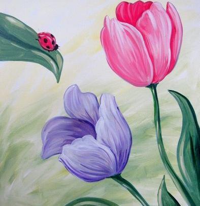 عکس نقاشی گل لاله