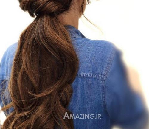 عکس شینیون مو زیر شال