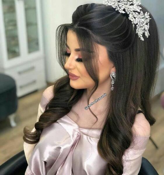 عکس شینیون مو زیر شال