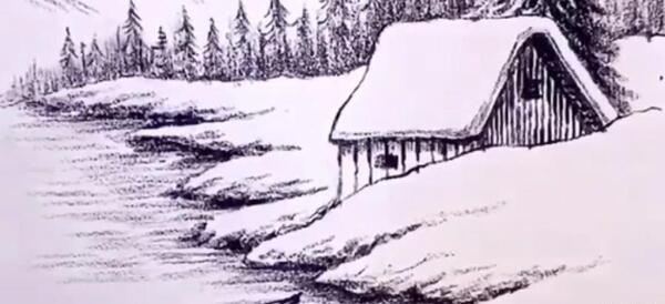 عکس نقاشی سیاه قلم طبیعت حرفه ای