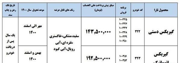 عکس ماشین تارا قیمت