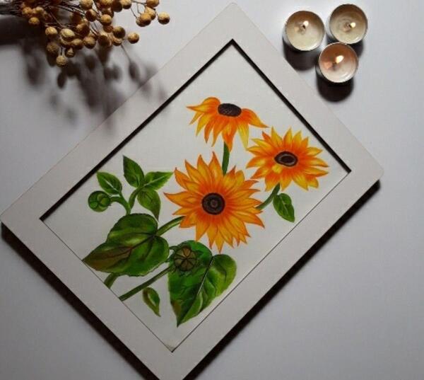 عکس نقاشی گل مداد رنگی