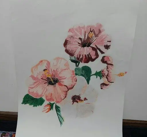 عکس نقاشی گل مداد رنگی