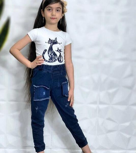 عکس تاپ و شلوارک ست دخترانه