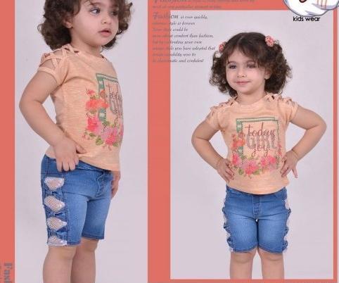 عکس تاپ و شلوارک ست دخترانه