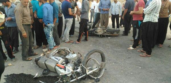 عکس موتور تصادف کرده