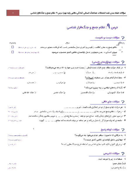عکس کتاب آمادگی دفاعی نهم