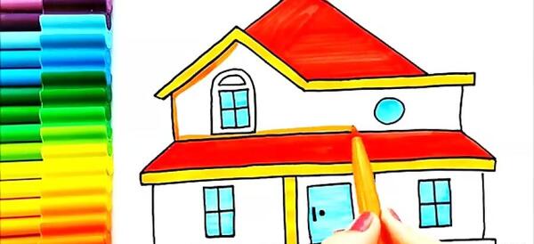 عکس نقاشی خانه کودکانه با طرح های جدید و زیبا