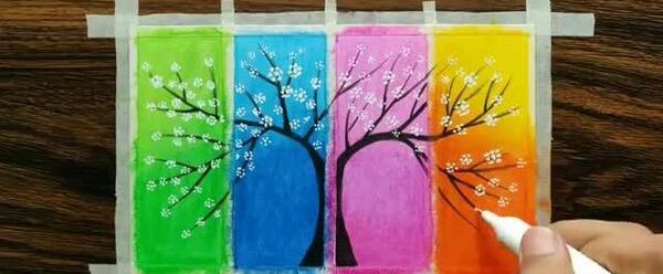 عکس نقاشی ساده با گواش