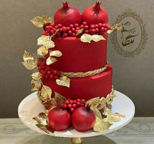 عکس کیک شب یلدا دو طبقه
