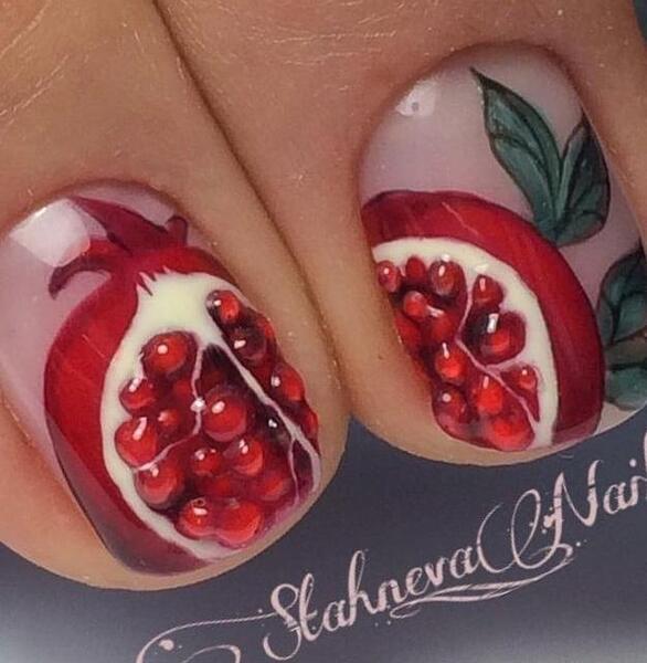 عکس طرح ناخن شب یلدا