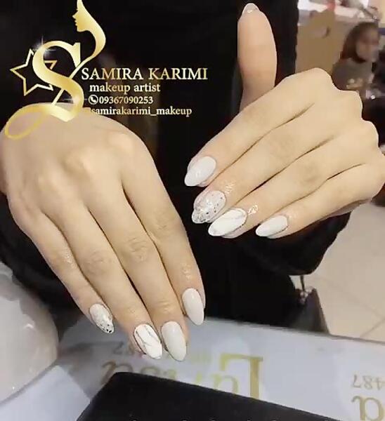 عکس طرح ناخن مرمری