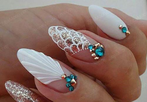عکس طرح ناخن مرمری