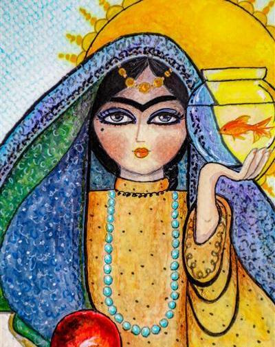عکس طرح نقاشی ساده خاتون
