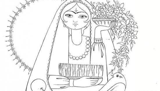 عکس طرح نقاشی ساده خاتون