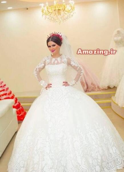 عکس لباس عروس سفید پفی