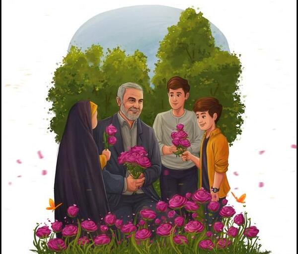 عکس قاسم سلیمانی کارتونی