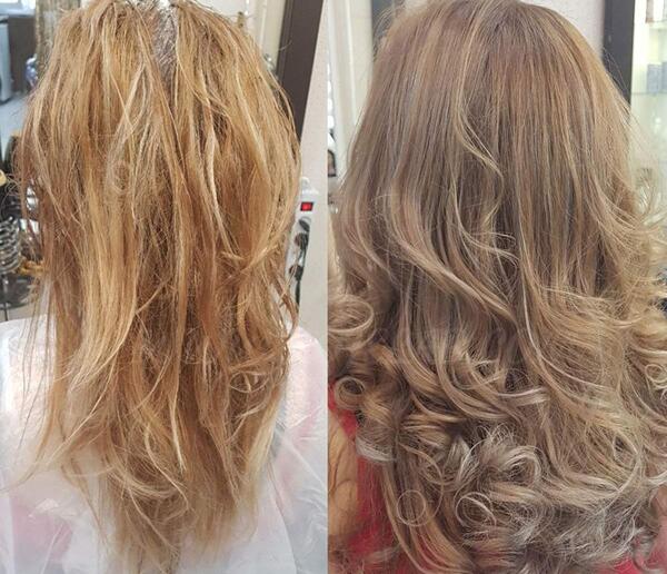 عکس ترکیب رنگ موی دودی نسکافه ای
