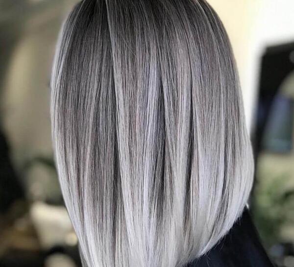 عکس ترکیب رنگ موی دودی نسکافه ای