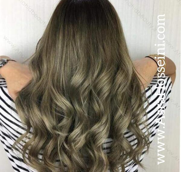 عکس ترکیب رنگ موی دودی نسکافه ای