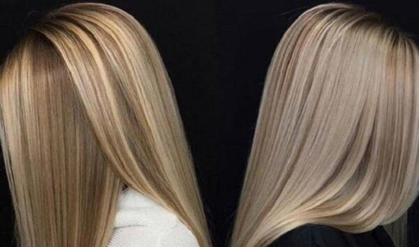 عکس ترکیب رنگ موی دودی نسکافه ای