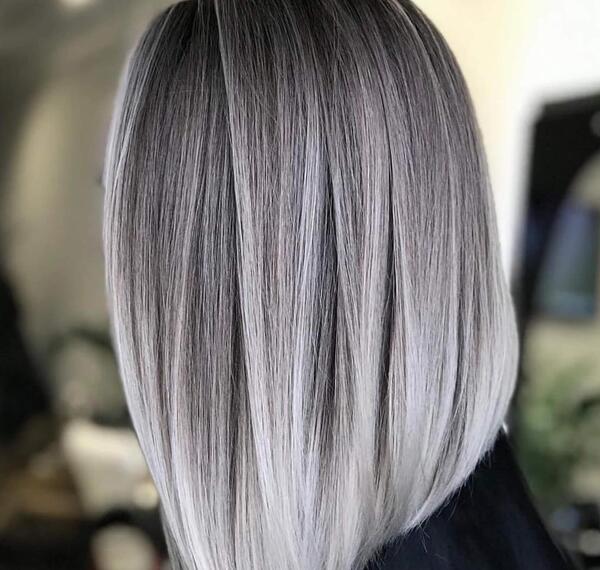 عکس ترکیب رنگ موی دودی نسکافه ای