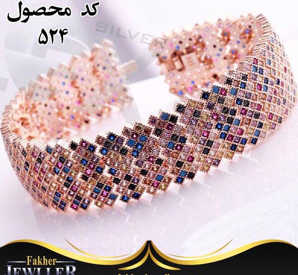عکس دستبند نگین دار