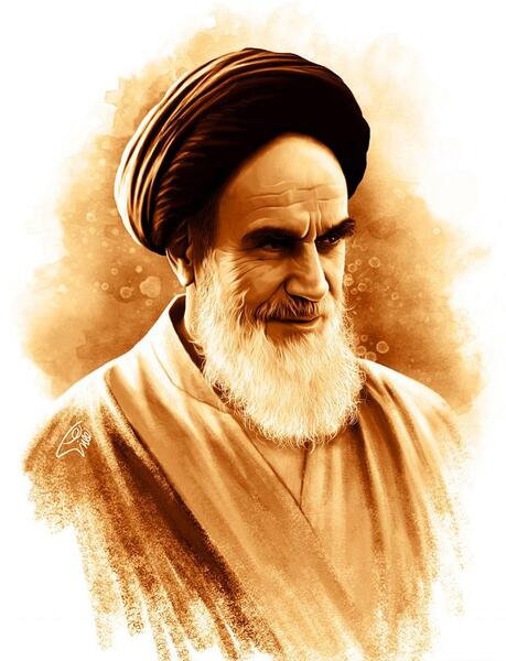 عکس نقاشی چهره امام خمینی