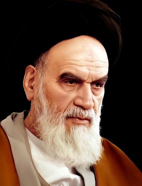 عکس نقاشی چهره امام خمینی