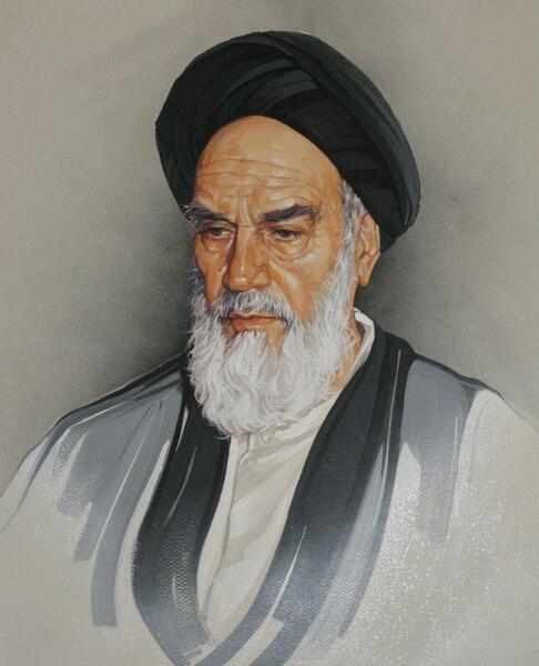عکس نقاشی چهره امام خمینی