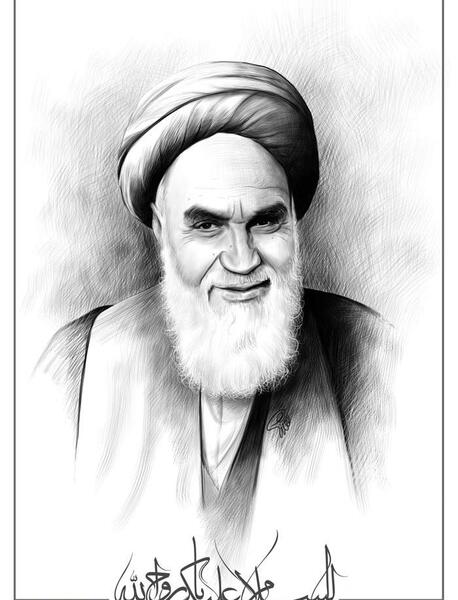 عکس نقاشی چهره امام خمینی