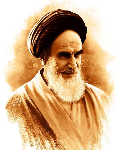 عکس نقاشی چهره امام خمینی