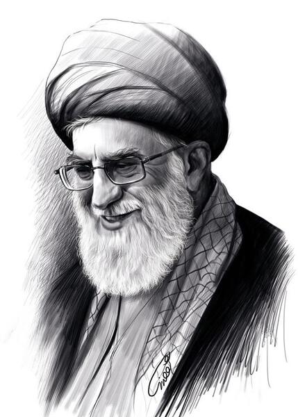 عکس نقاشی چهره امام خمینی