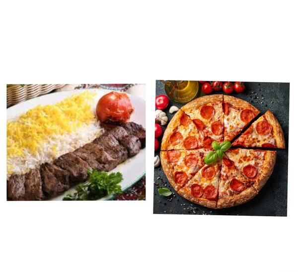 عکس پیتزا و کباب