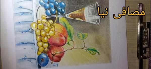 عکس نقاشی زیبا منظره با مداد رنگی