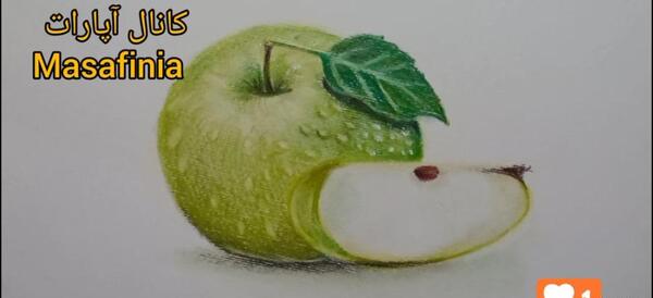 عکس نقاشی زیبا منظره با مداد رنگی