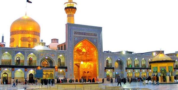 عکس حرم امام رضا در لحظه نماز