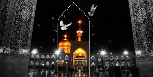 عکس حرم امام رضا در لحظه نماز