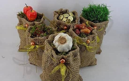 عکس ایده هفت سین با گونی کنفی