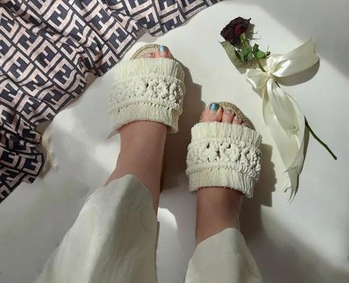 عکس صندل مکرومه بافی