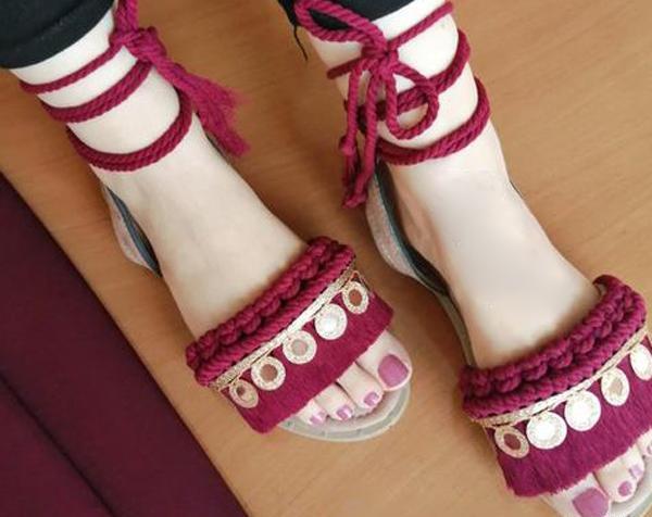 عکس صندل مکرومه بافی