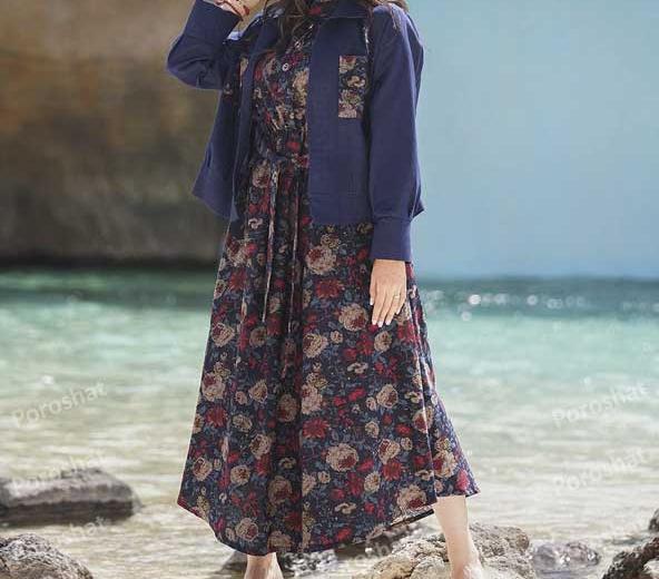 عکس مدل سارافون گلدار خانگی