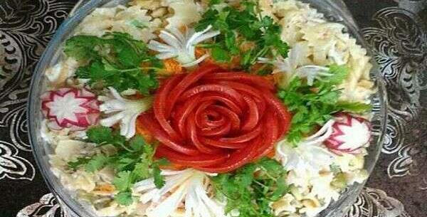 عکس ایده های تزیین سالاد ماکارونی