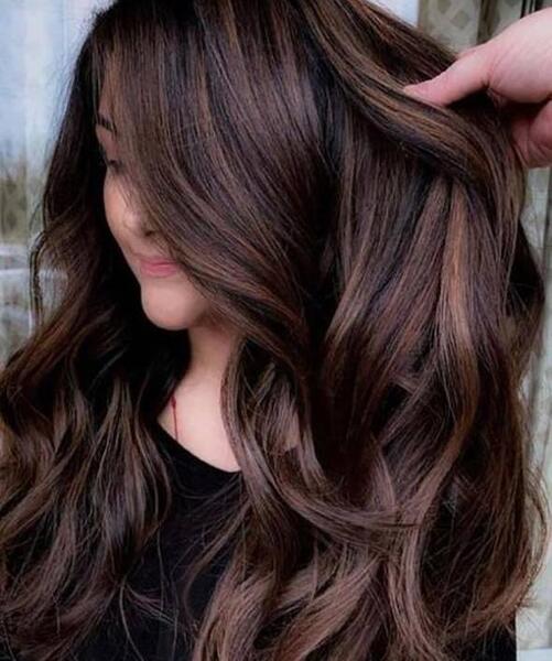 عکس ترکیب رنگ موی قهوه ای