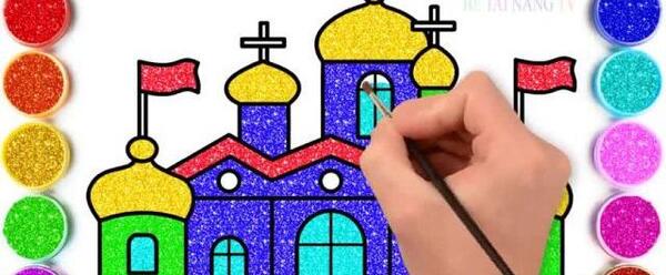 عکس نقاشی ساده قلعه