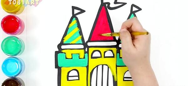 عکس نقاشی ساده قلعه