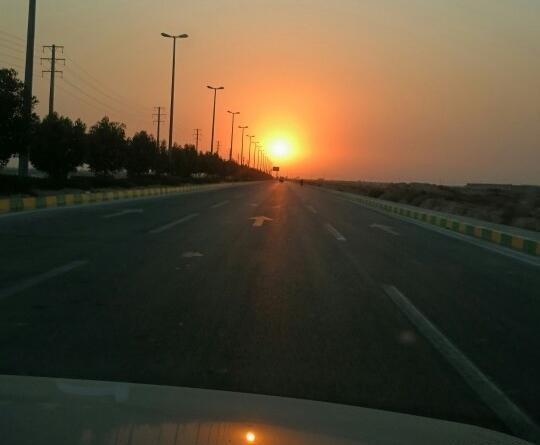 عکس جاده غروب